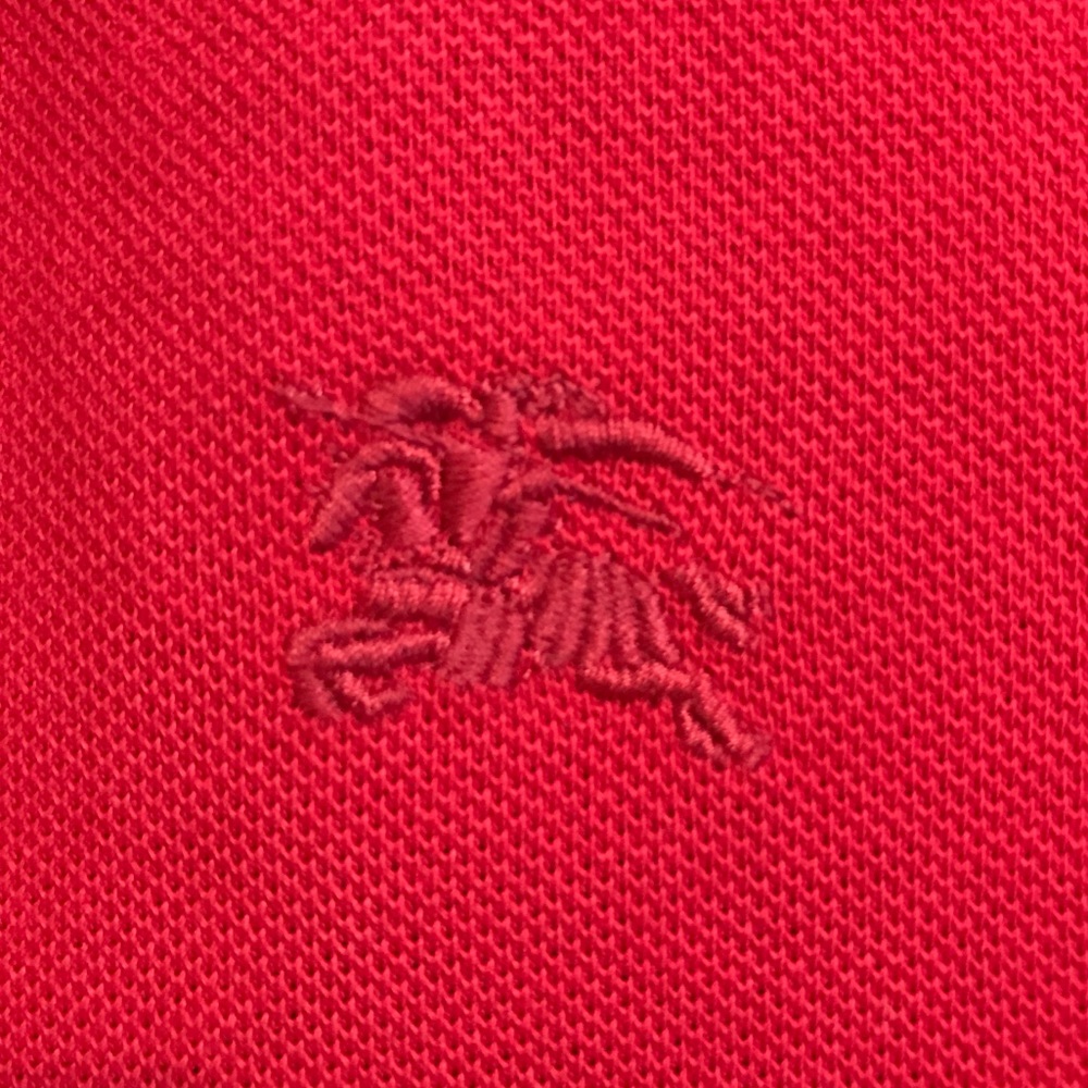 Men's Burberry Short-Sleeve Oxford Polo Shirt, Red - Picture 5 of 8